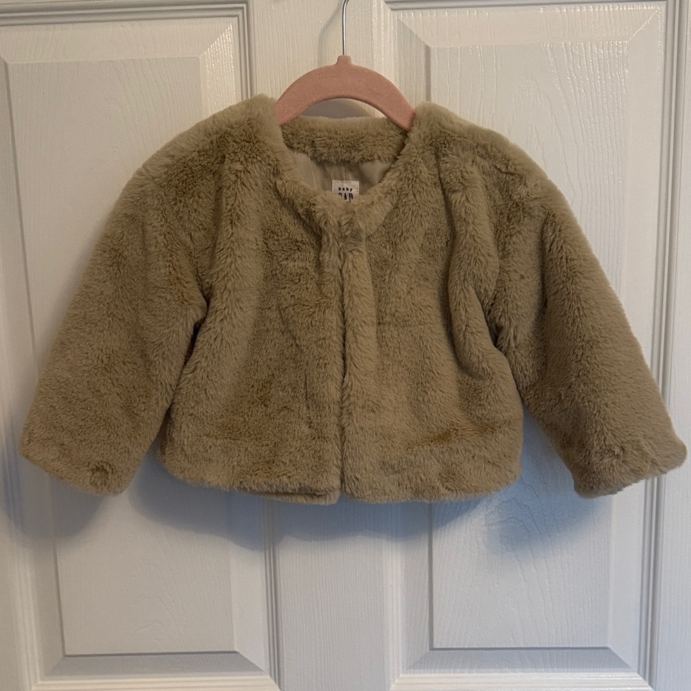 GAP Kids Faux Fur Tan Jacket